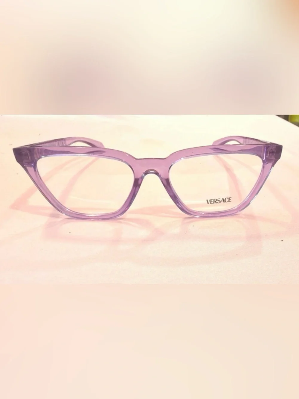 Versace VE3352U 5451 Eyeglasses Women's Transparent Lilac Full Rim Cat Eye